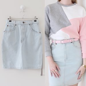 Vintage Denim Pencil Skirt